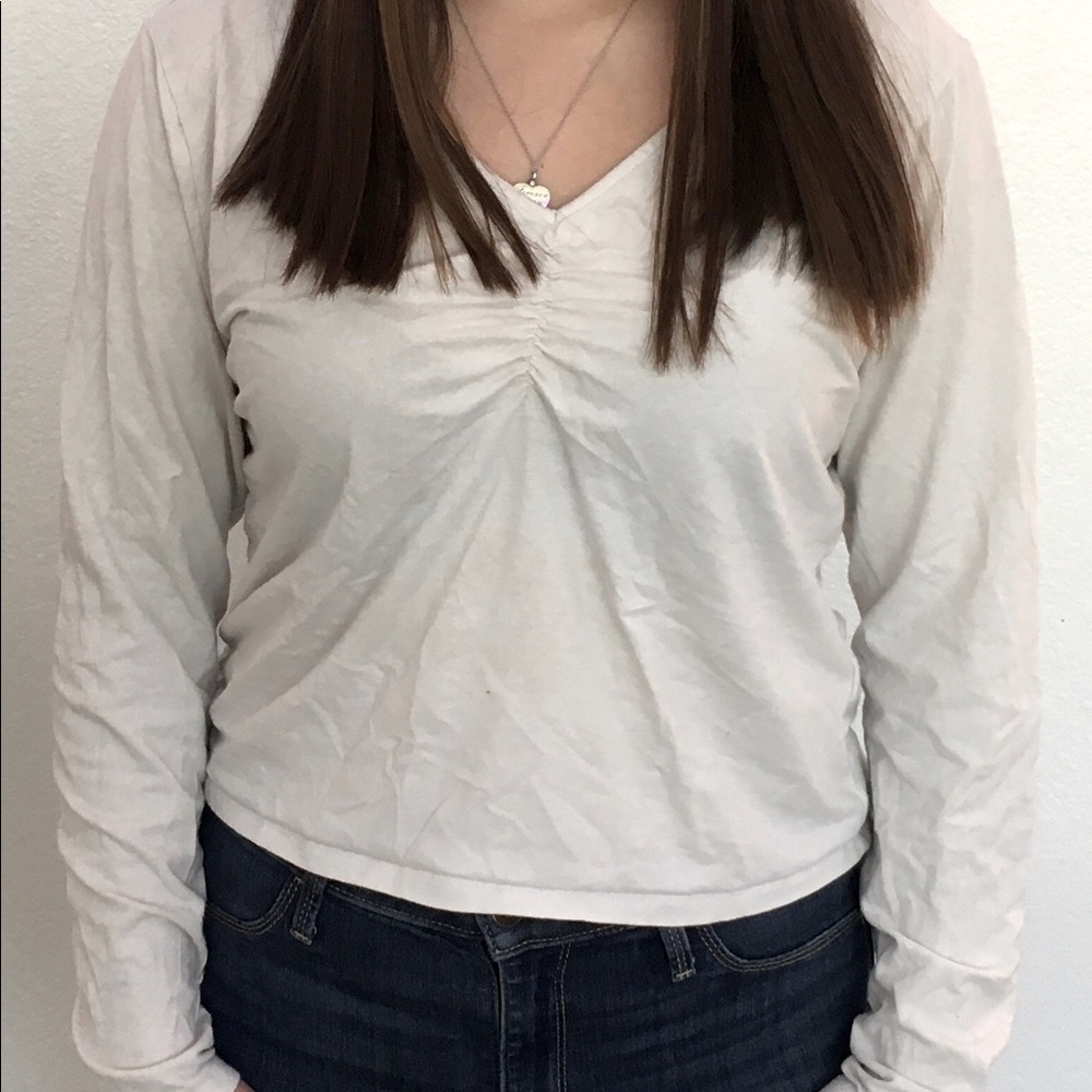 White cropped long sleeve